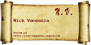 Nick Vanessza névjegykártya